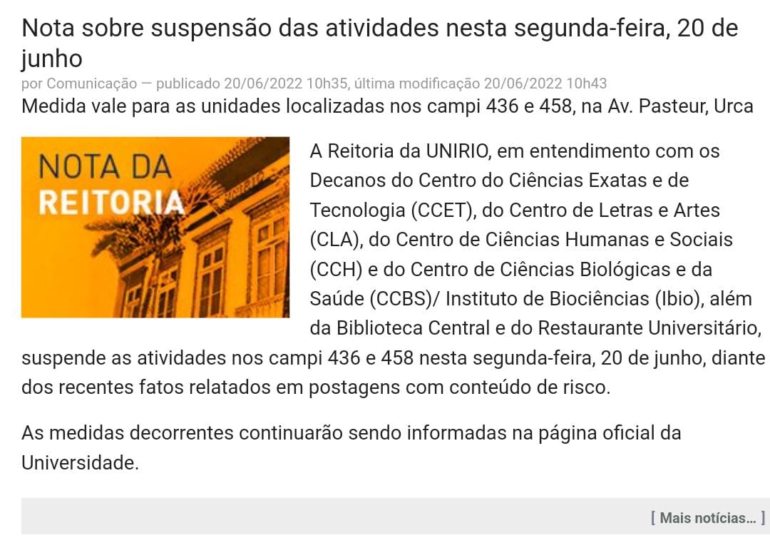 unirio públicação